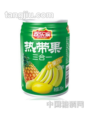 欢乐家热带果三合一饮料250ml