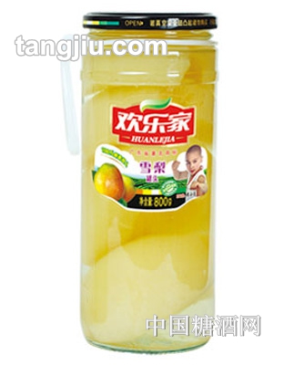 欢乐家雪梨水果罐头800g