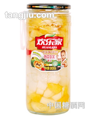 欢乐家热带杂果水果罐头800g