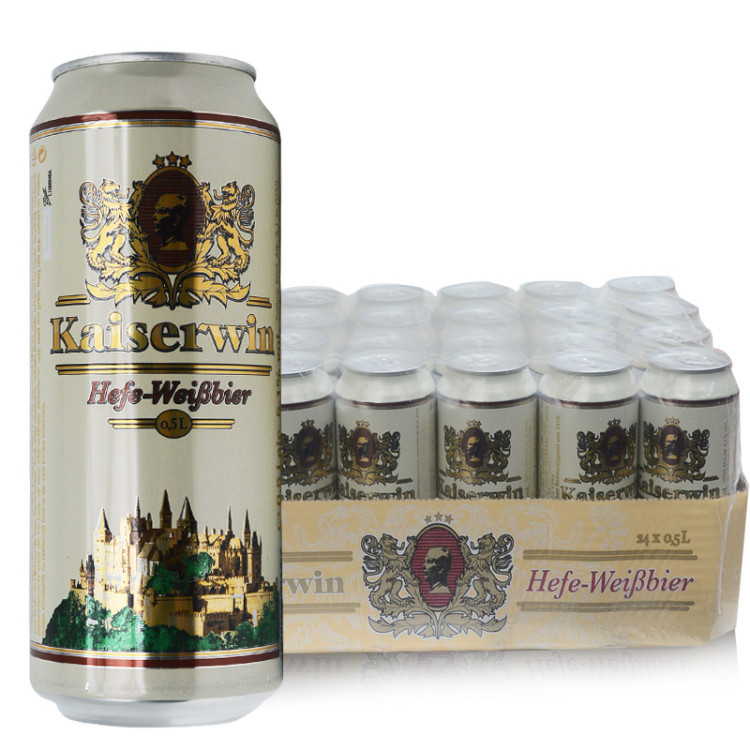 供应饮品德国凯撒白啤啤酒500ml*24听