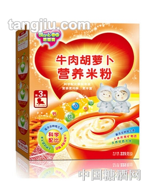格兰宝牛肉胡萝卜营养米粉米糊3段225g