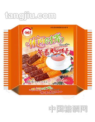 谷粒方休闲时光夹心饼干鸳鸯夹心207g