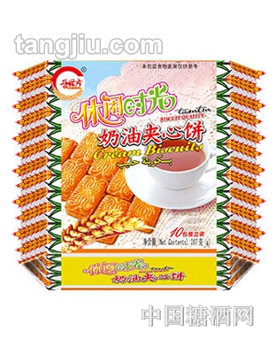 谷粒方休闲时光夹心饼干奶油味207g