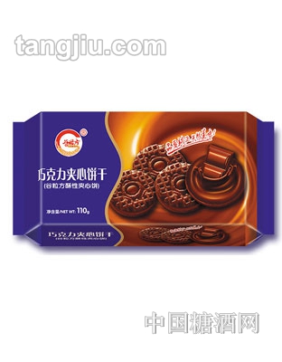 谷粒方巧克力夹心饼干110克