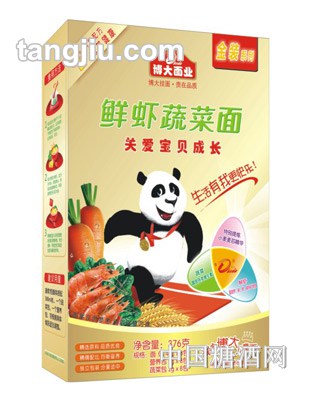 博大鲜虾蔬菜面金装376克