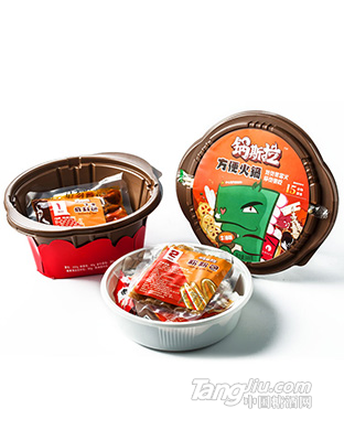 锅斯拉即食火锅牛油388g+纯素383g+米饭323g