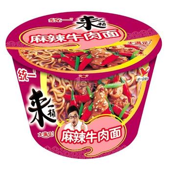 统一盒装来一桶麻辣牛肉面