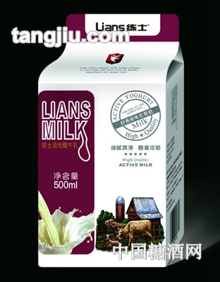 练士活性酸牛乳屋顶盒500ml