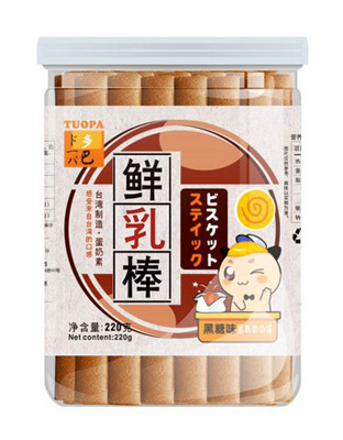 多巴鲜奶棒（黑糖味）220G