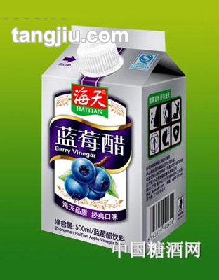海天蓝莓醋屋顶盒500ml
