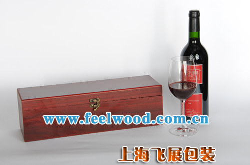 单只仿红木油漆红酒盒 工厂定制红酒套装礼盒，红