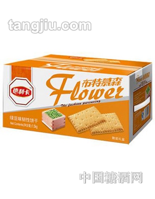 德利卡绿豆味韧性饼干1.5kg