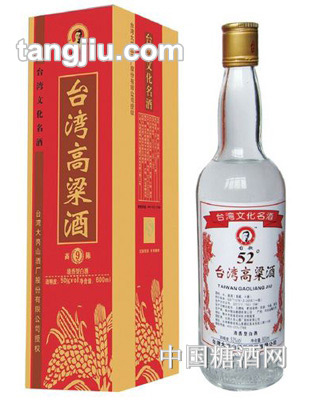 台湾高粱酒52&#176;金铂红九年600ml
