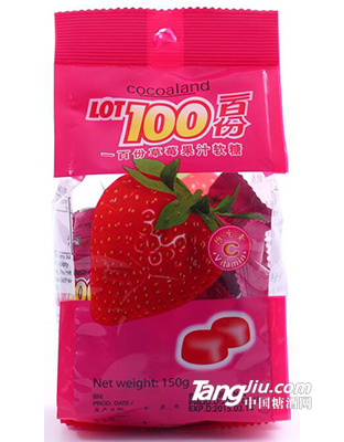 马来西亚 一百份草莓果汁软糖 150g