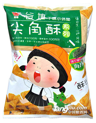 台湾零食 谷迪海苔味尖角酥72g