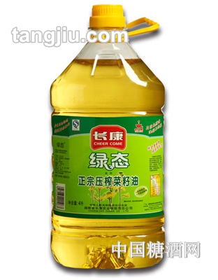 长康绿态正宗压榨菜籽油4L