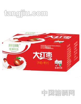 佳源牧场大红枣牛奶外箱250ml