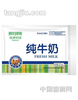 佳源牧场纯牛奶221ml