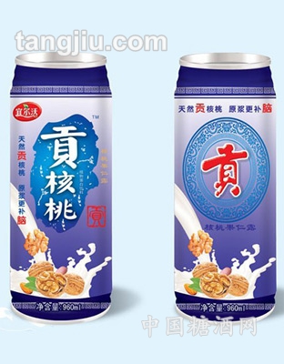 天然贡核桃露960ml蓝