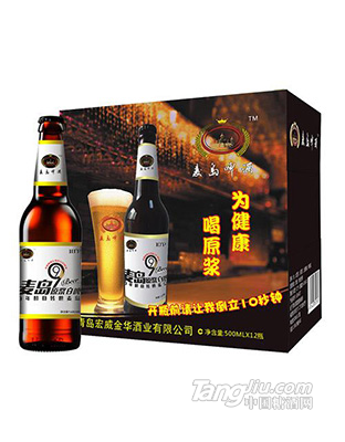 麦岛啤酒原浆白啤500mlx12