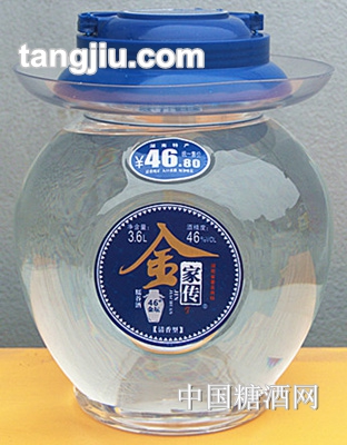 46度金坛金家传糯谷酒3.6L