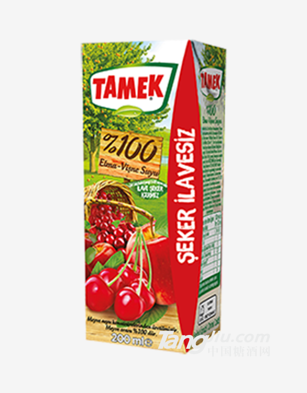 荅梅肯TAMEK苹果樱桃混合果汁99%