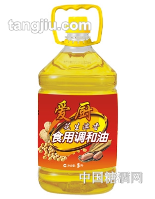爱厨花生浓香食用调和油5升装