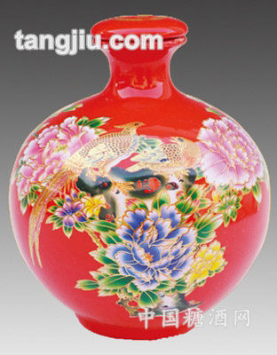 中国红景德镇陶瓷酒瓶3