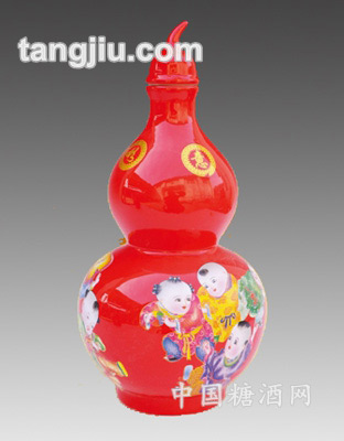 中国红景德镇陶瓷酒瓶14