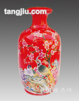 中国红景德镇陶瓷酒瓶11