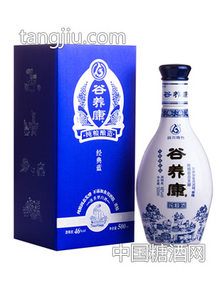 46度谷养康纯粮原浆经典蓝500ML-真正纯粮固态发酵酿造