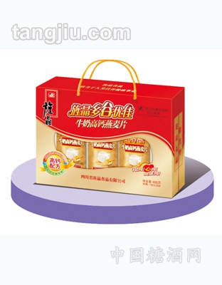 旌晶多谷优佳牛奶高钙燕麦片礼盒600克