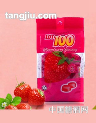 马来西亚一百份草莓果汁软糖150g