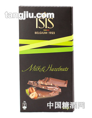 比利时爱思精品榛仁牛奶巧克力100g