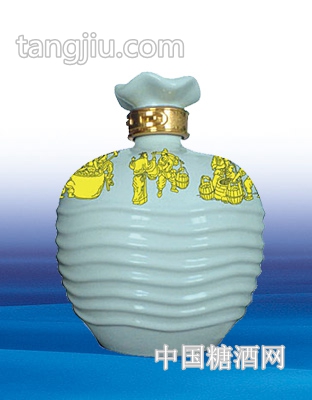 陶瓷酒坛波浪瓶（银青色）2500ml