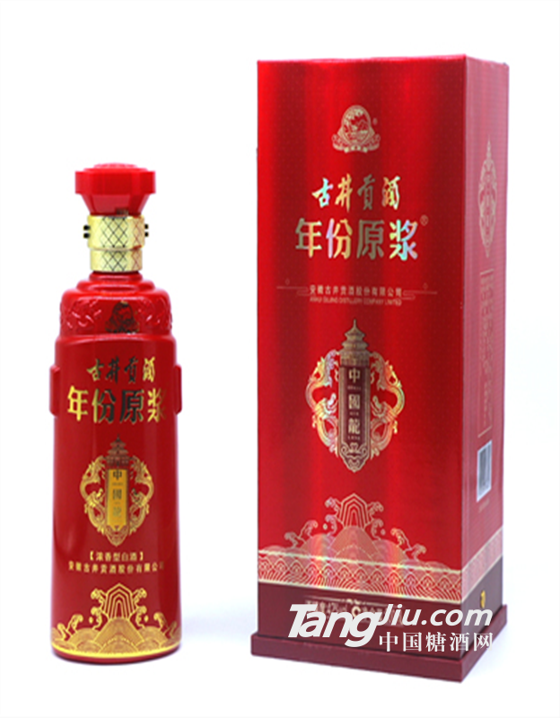 古井贡酒年份原浆中国龙红款42°，浓香型白酒，500ml