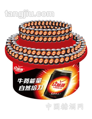 听装牛蒡饮料圆台展示效果图