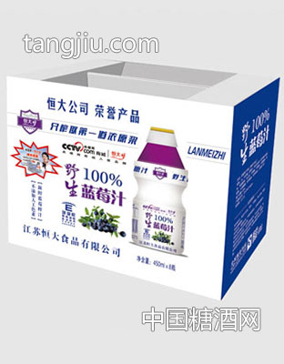 恒大梦野生蓝莓汁450ml