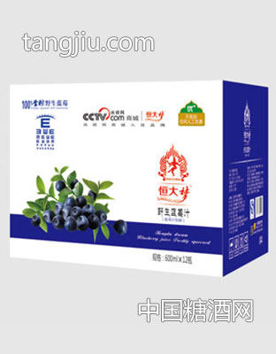 恒大梦野生蓝莓汁600ml