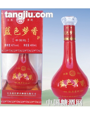 蓝色梦香酒透明中国红480ml