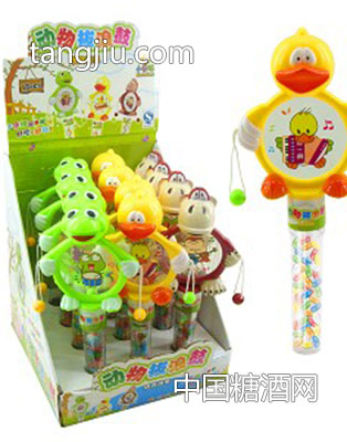 动物拨浪鼓玩具糖
