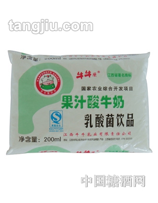 牛牛乐果汁酸牛奶200ml