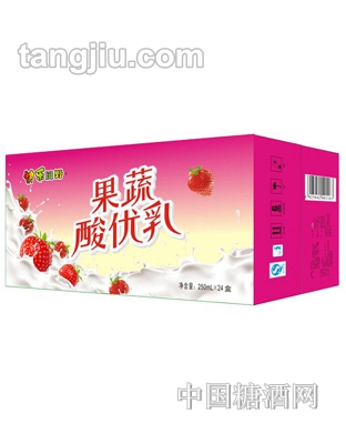 牛牛乐果蔬酸优乳乳味饮料250mlx24盒