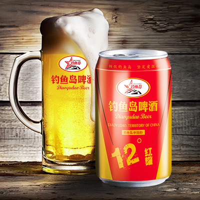 钓鱼岛罐装啤酒红罐12&#176;P（330ml）