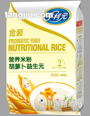 亨利元胡萝卜益生元2段营养米粉400g