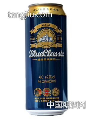 蓝带啤酒-蓝色经典1875啤酒500ml