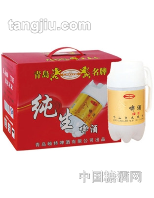 崂特纯生金啤酒10度1800ml