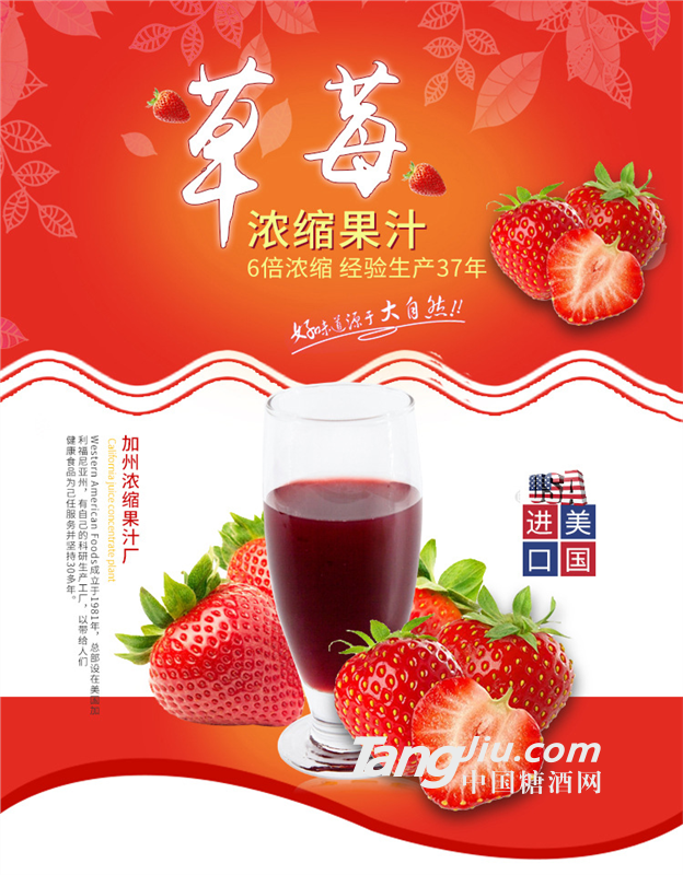 美国进口威瑟亚美草莓浓缩汁 草莓浓缩果汁