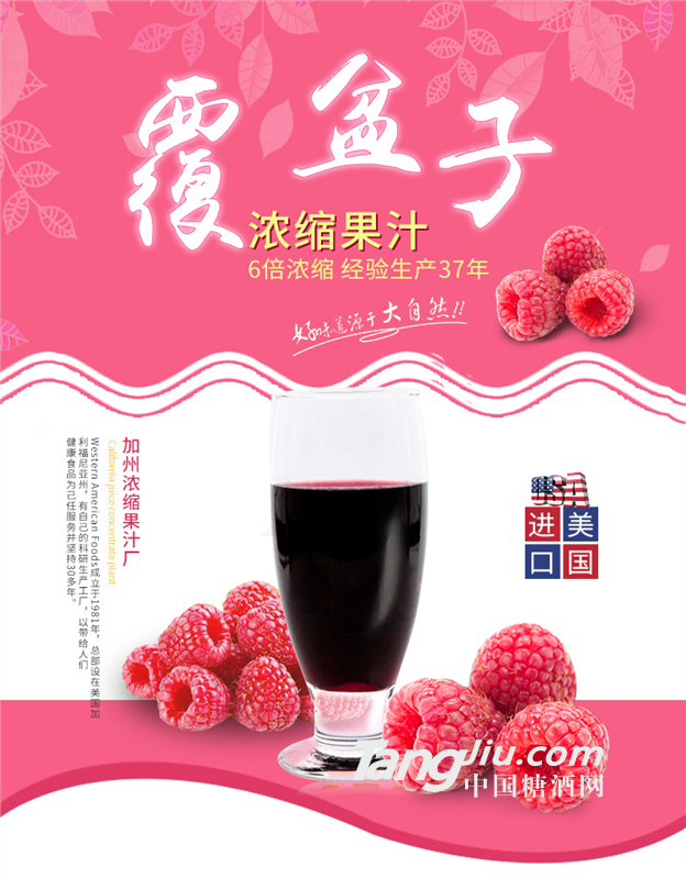 美国进口威瑟亚美覆盆子（红树莓）浓缩汁 覆盆子浓缩果汁