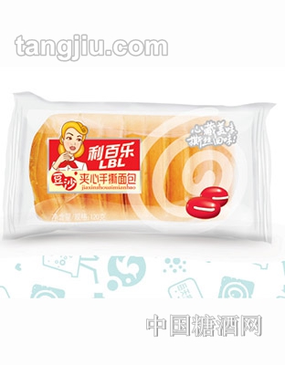 利百乐豆沙夹心手撕面包120g